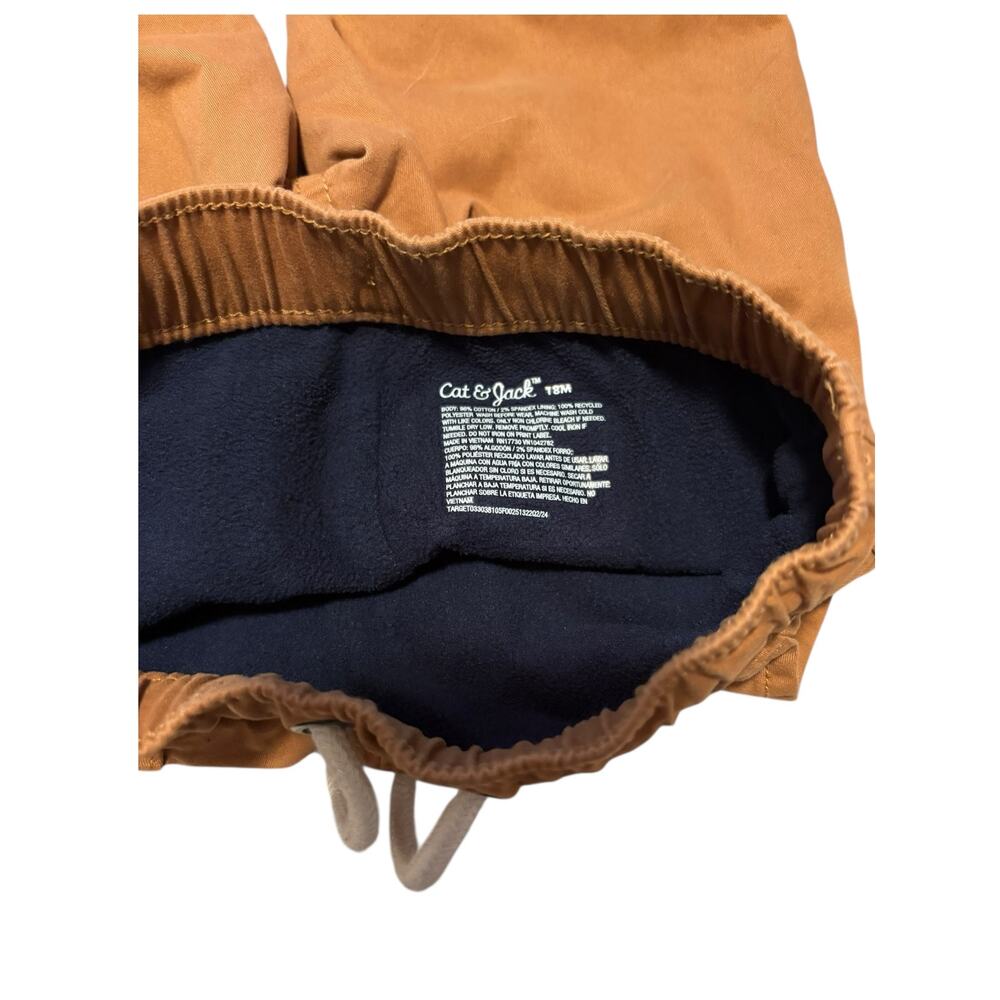 Cat & Jack Baby Boy Khaki Fleece Lined Pull-on Drawstring Pants 18M - Picture 3 of 4
